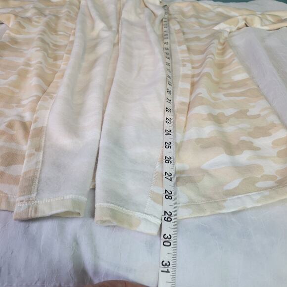 NWOT Lucky Brand Light Neutral Beige Camo Oversized Fleece Open Cardigan sz S - Picture 6 of 6
